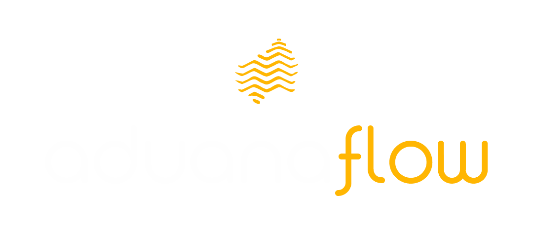 Logo AduanaFlow - Fundo Branco Azul
